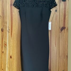 Bisou Bisou Black Midi Dress with Cutout Detail